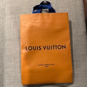 Louis Vuitton Bold Orange Bag with Blue Handles